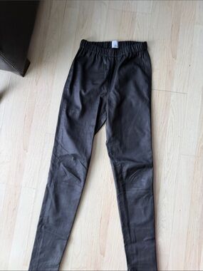 Black  Leather Skinny Pants - Women